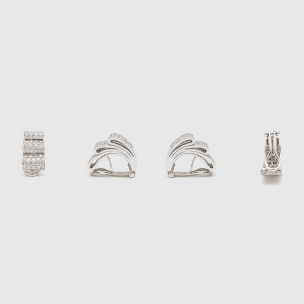White Gold earrings “ribbon” shaped