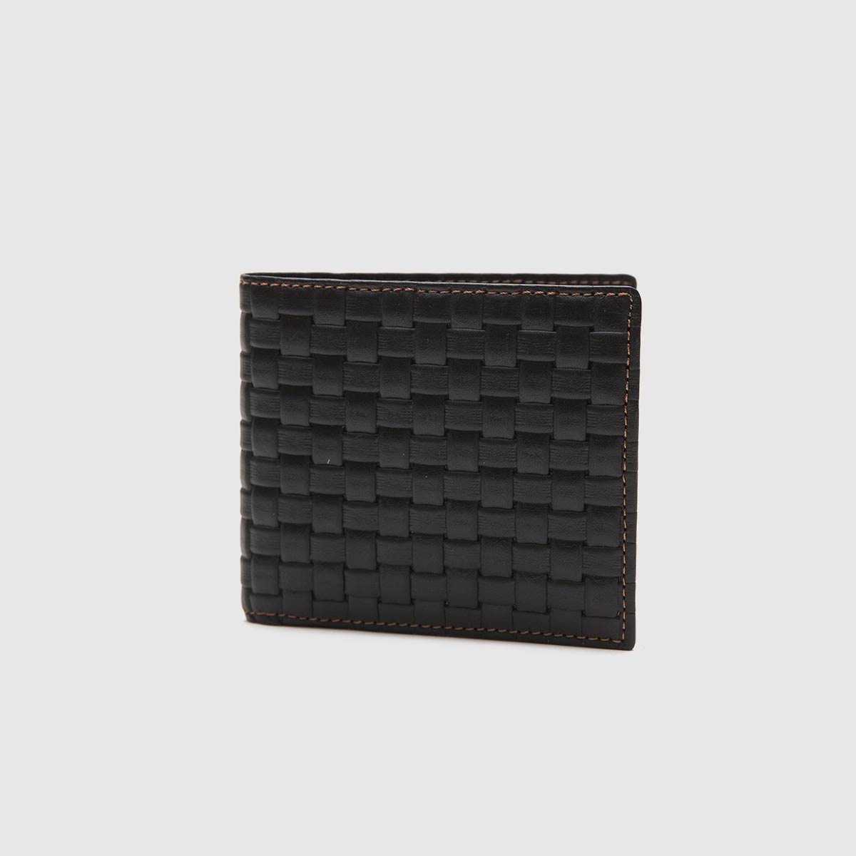 Black leather wallet with woven print Davide Albertario on sale 2022 2