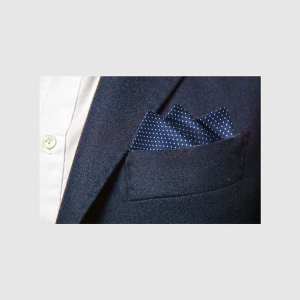 White dot silk pocket square