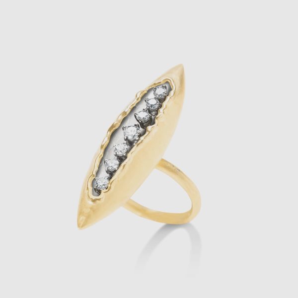 Ring in white and yellow Gold with brilliants