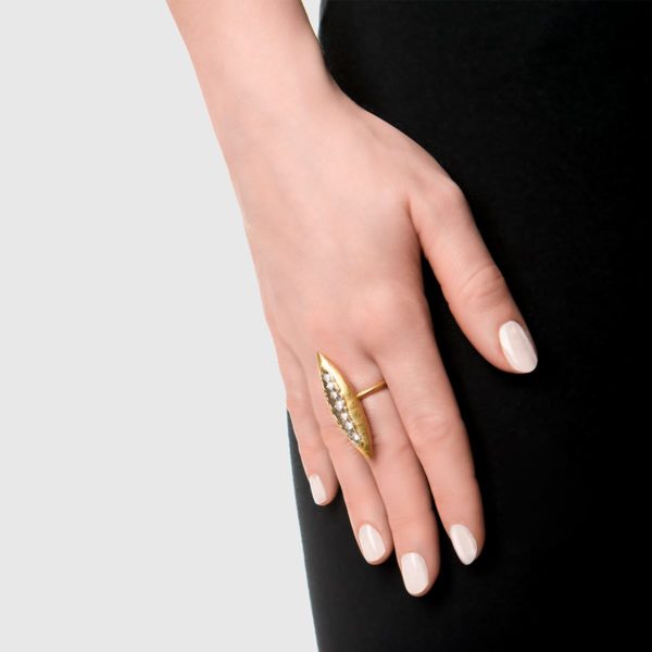 Ring in white and yellow Gold with brilliants