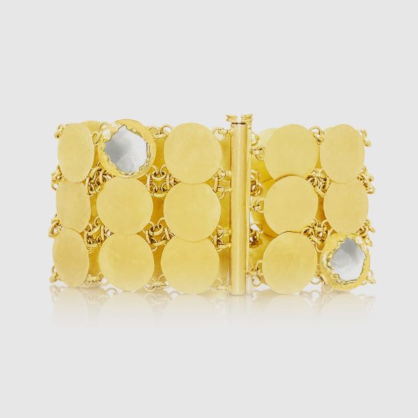 Gold Bracelet hammered yellow and white