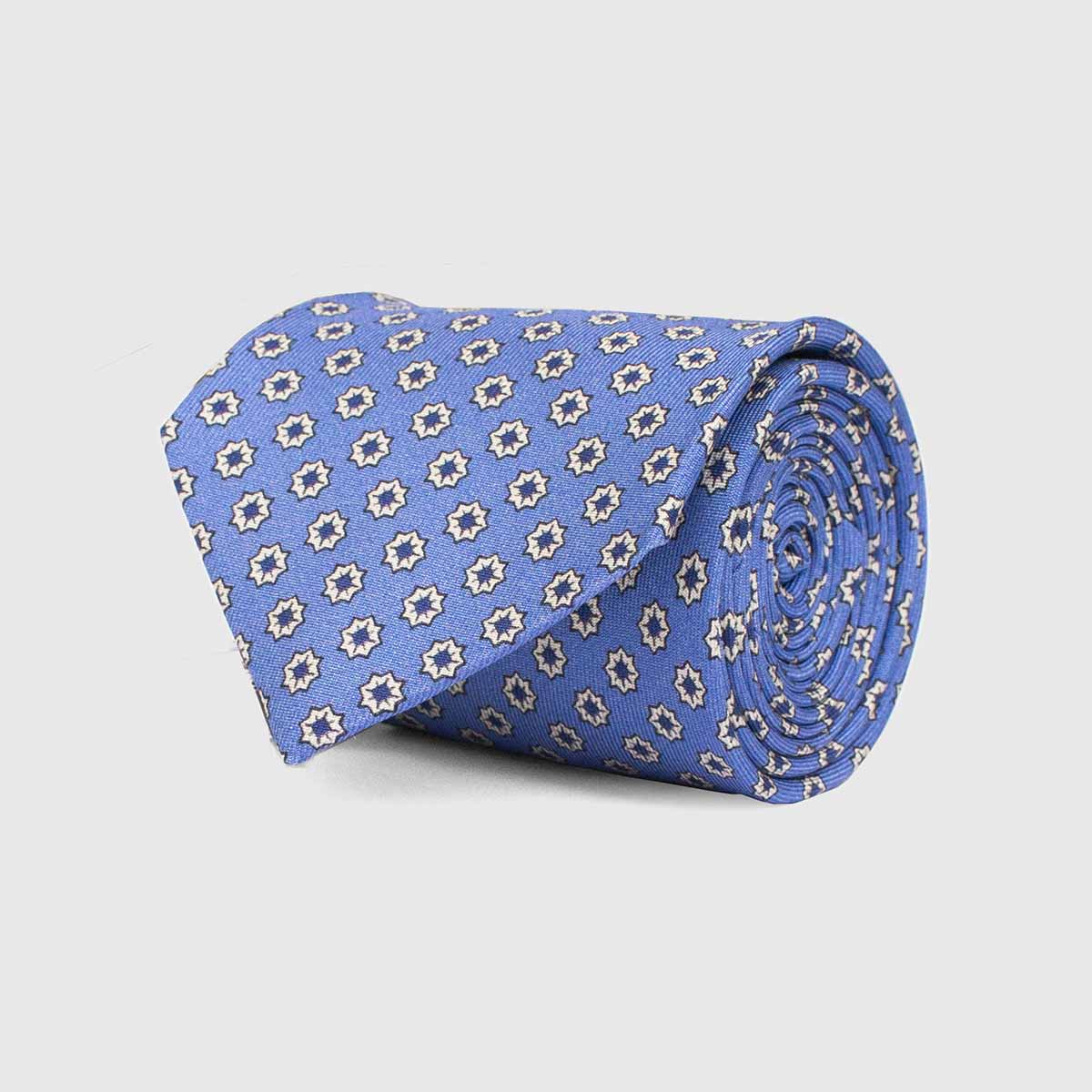 Cerulean geometric floreal 5-Fold Tie