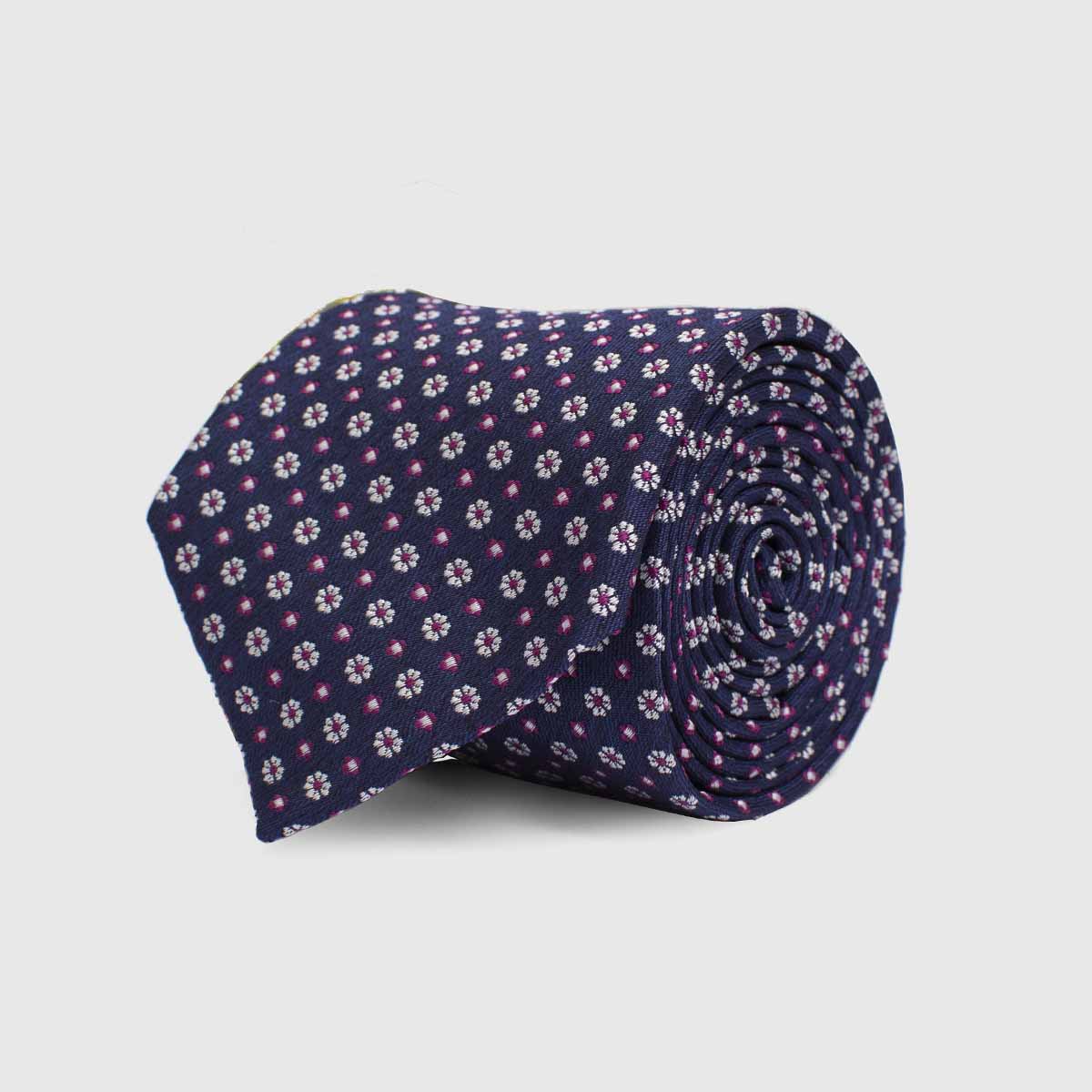 Blue polka dots and floreal 5-Fold Tie