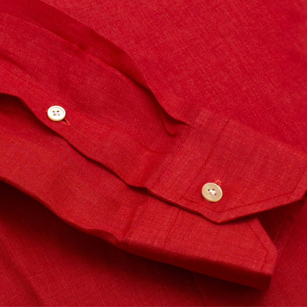 100% Red Linen shirt made with 12 steps Barròco Italia