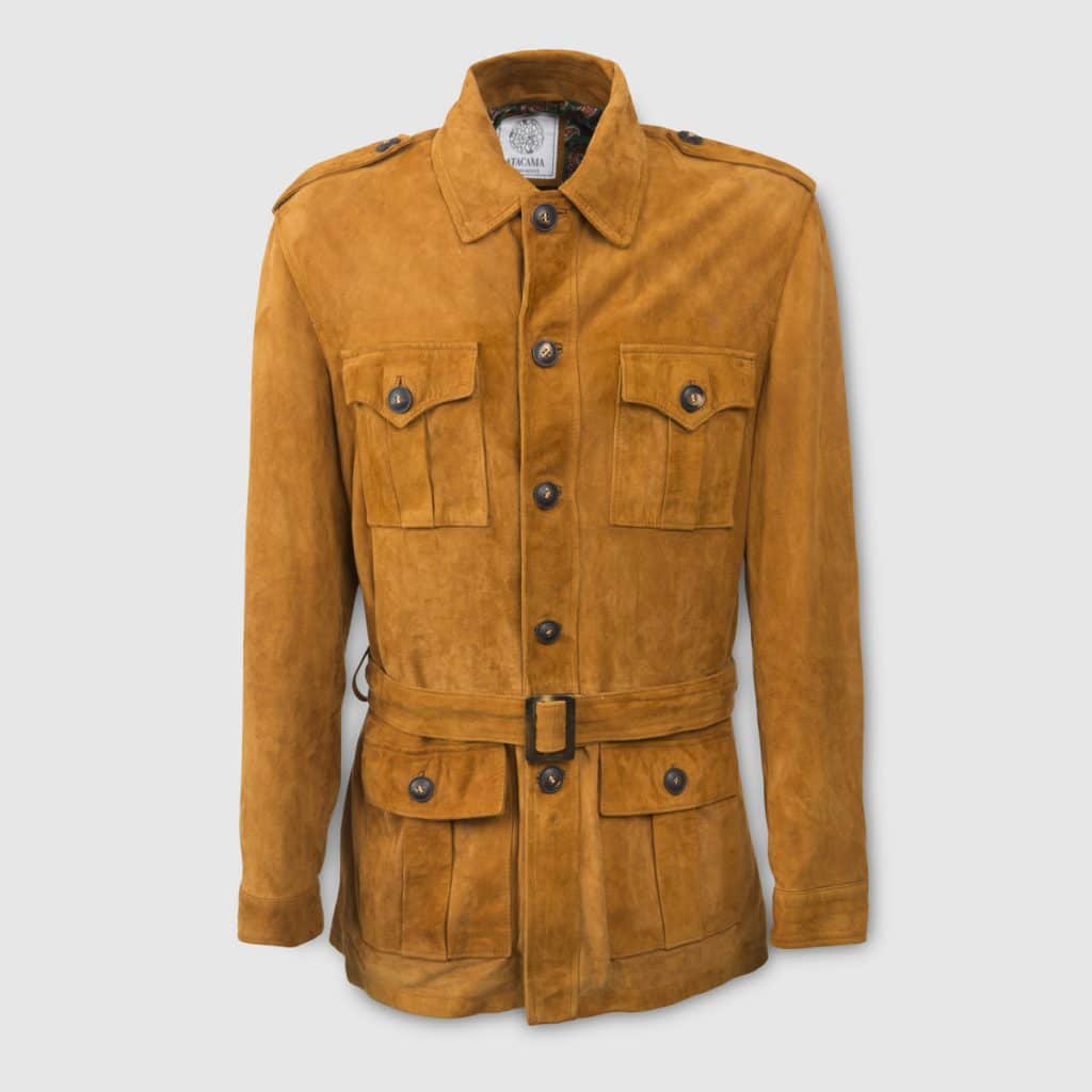 Atacama's Natural-colored leather Safari Jacket | Barròco Italia