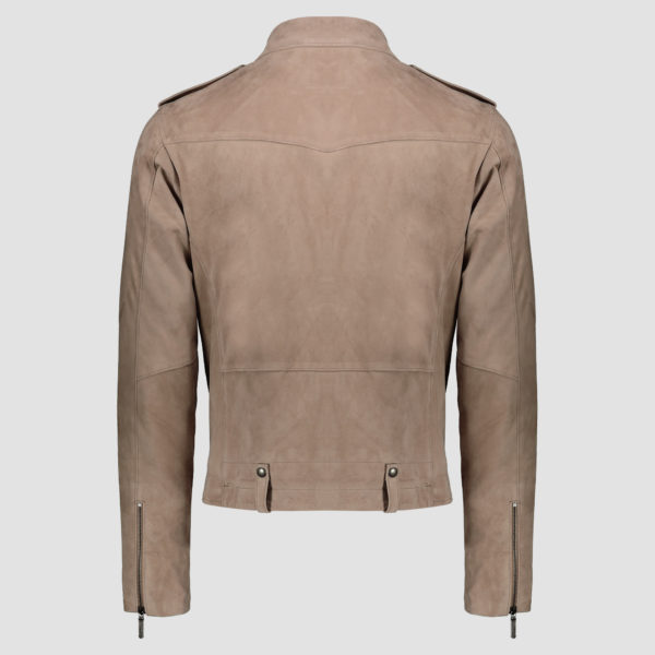 Genuine goatskin leather biker jacket