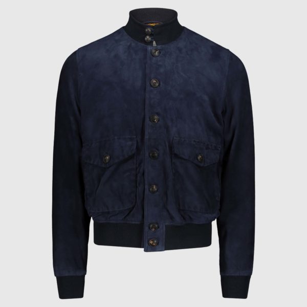 Blue suede Bomber Jacket A1 Cary