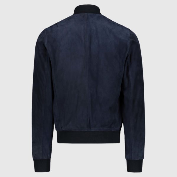 Giacca bomber in suede blu “A1 Cary”
