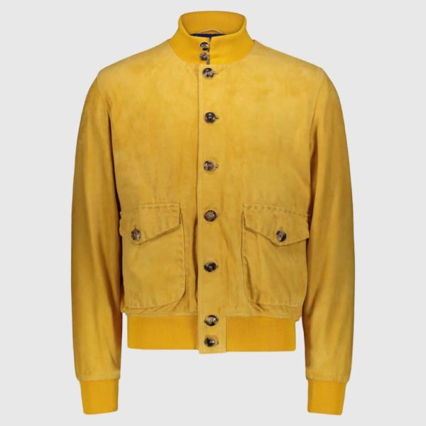Giacca bomber in suede giallo “A1 Cary”