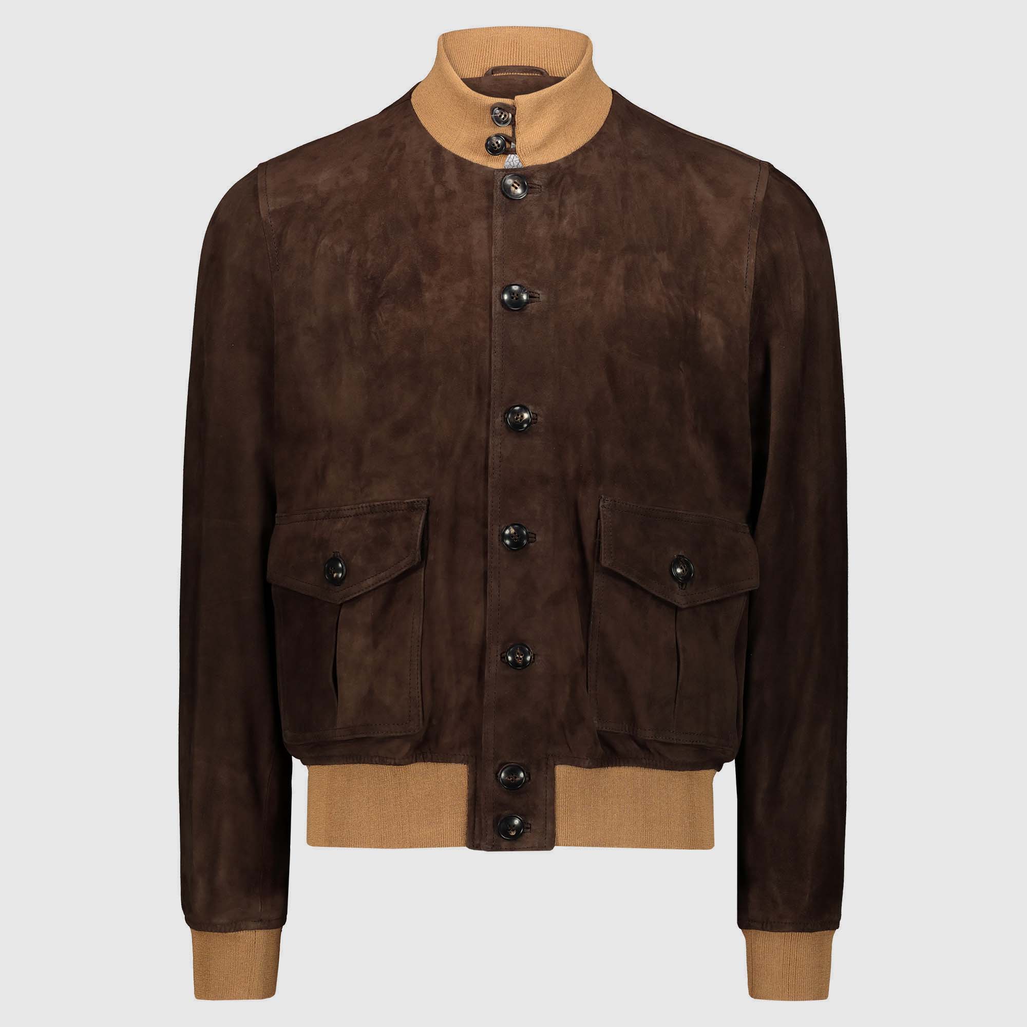 Brown suede & Woodsmoke details Bomber Jacket A1 Cary – 58