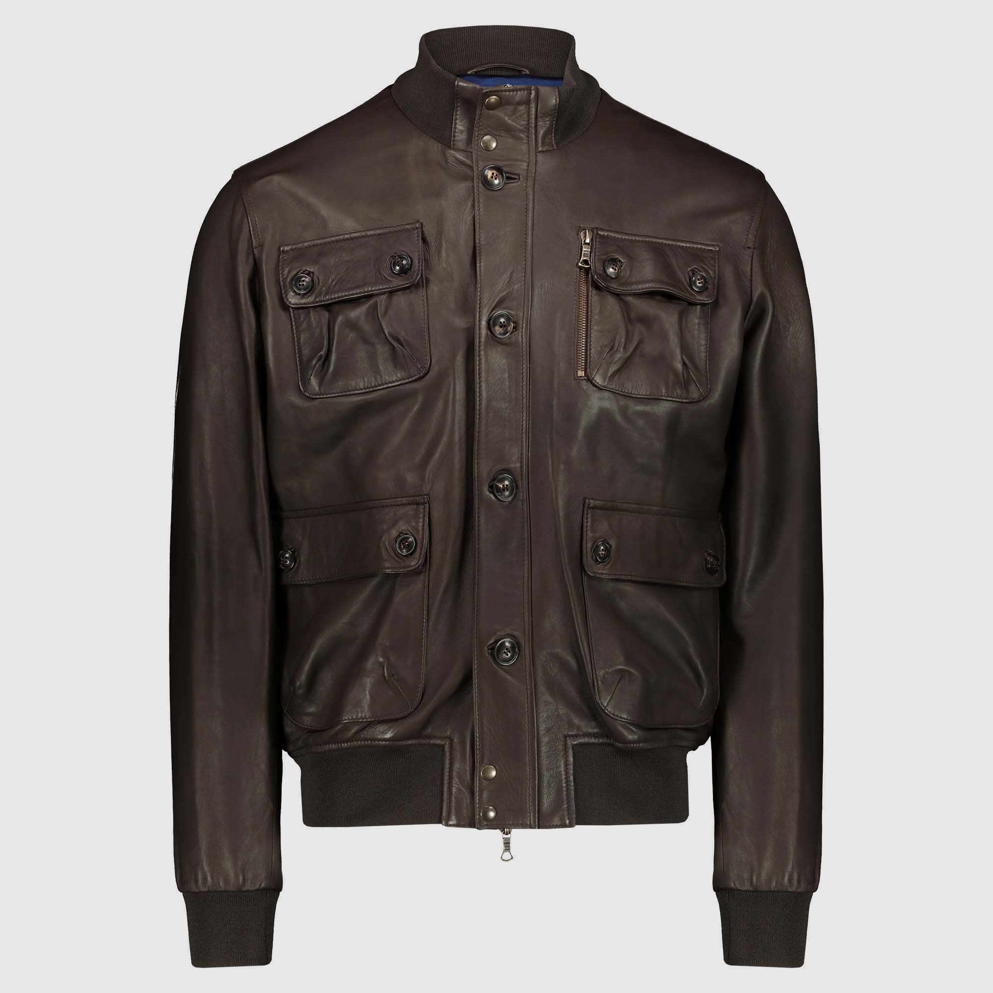 Lambskin Brown Jacket “A1 Marlon” Atacama on sale 2022