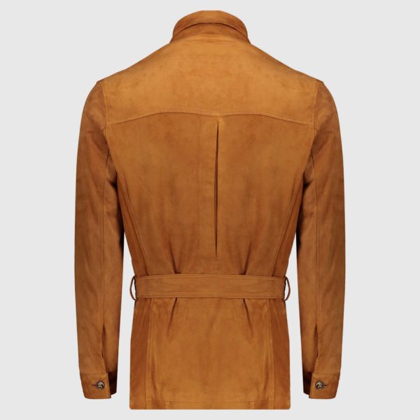 Natural-colored leather suede safari Jacket