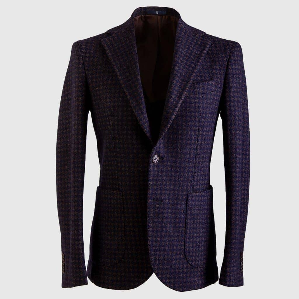 Blue and Grey Pied de Poule single-breasted Blazer Melillo 1970 on sale 2022 2