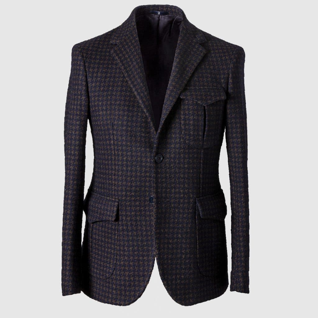 “Pied de poule” Single-breasted Blazer in Wool Cotton and Polyester Melillo 1970 on sale 2022 4