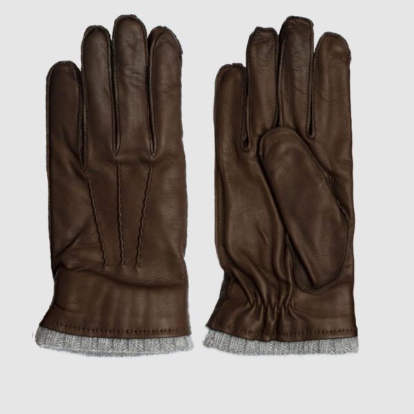 Brown Nappa Gloves with cashmere lining