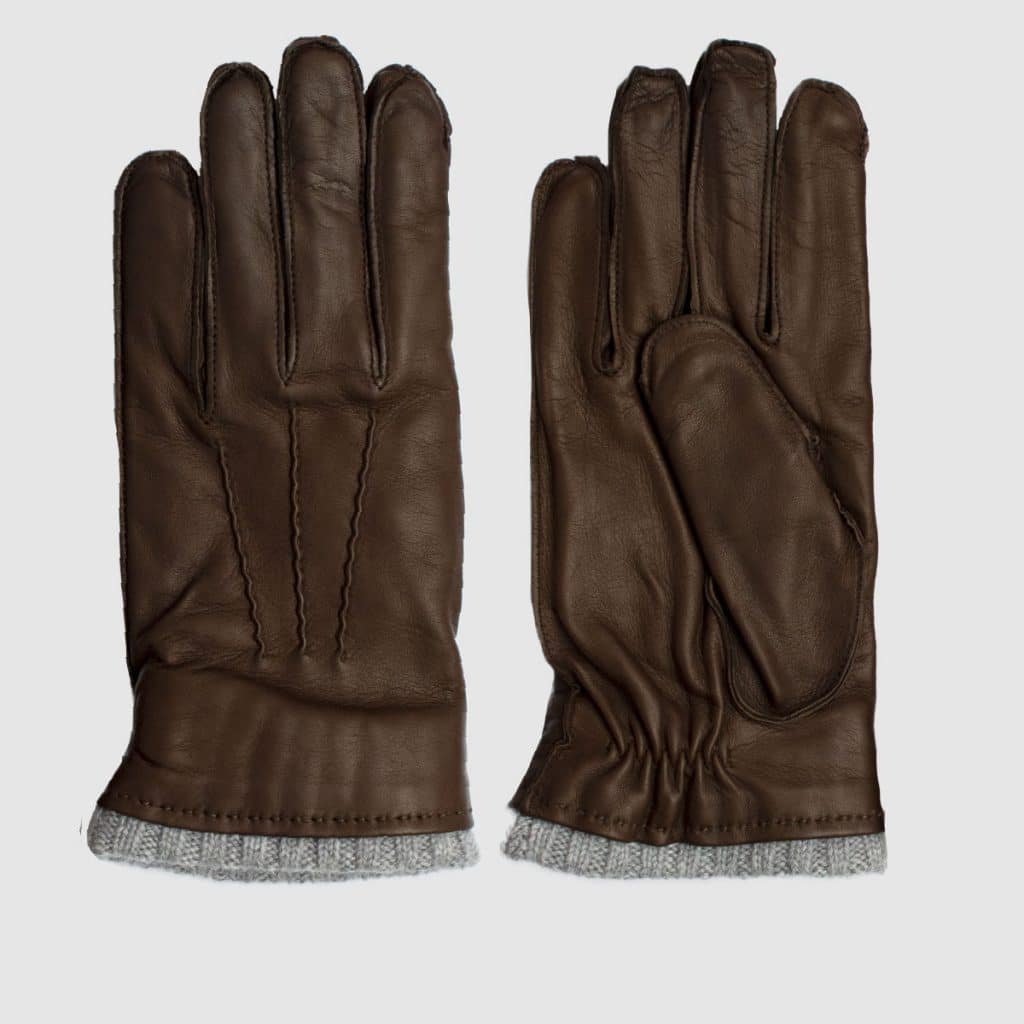 Brown Nappa Gloves with cashmere lining Alpo Guanti on sale 2022