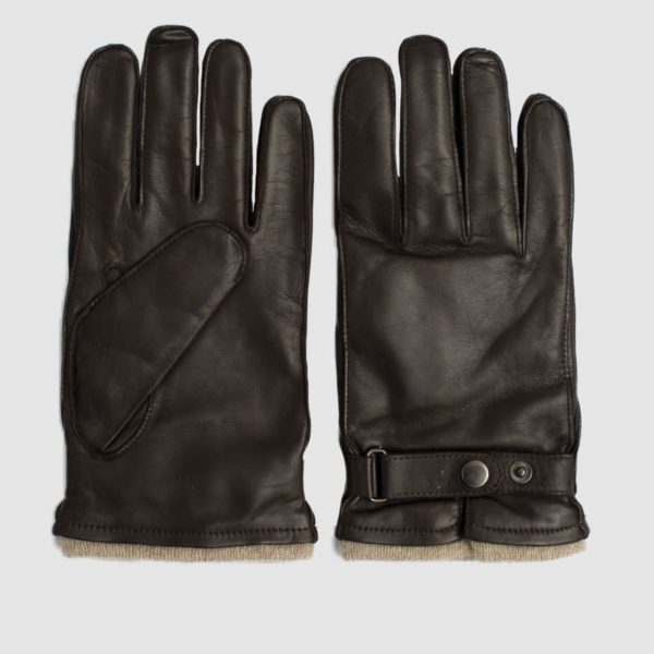 Brown nappa Leather gloves with cashmere lining