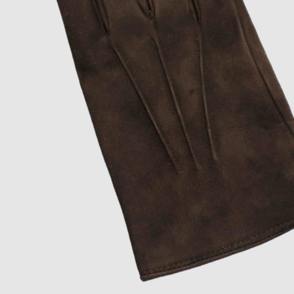 Brown suede gloves with cashmere lining