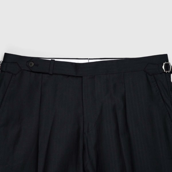Black One Pleat 120’s Trousers