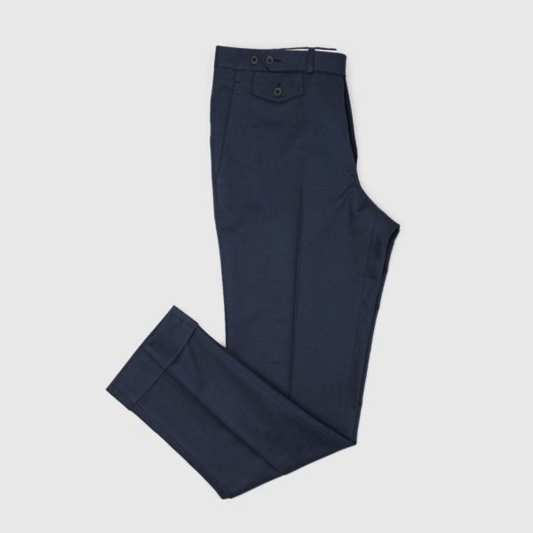 Blue Cotton Linen Chino Trousers