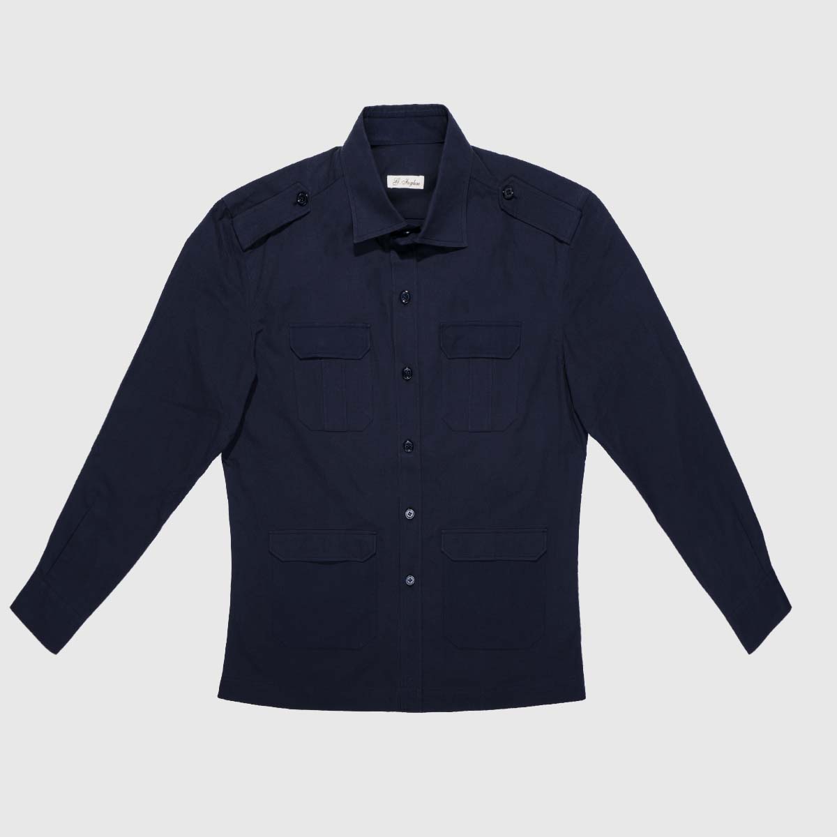 Cotton Overshirt in Navy G. Inglese on sale 2022