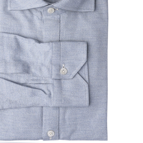 Collared Brushed Polo Shirt in Light Blue