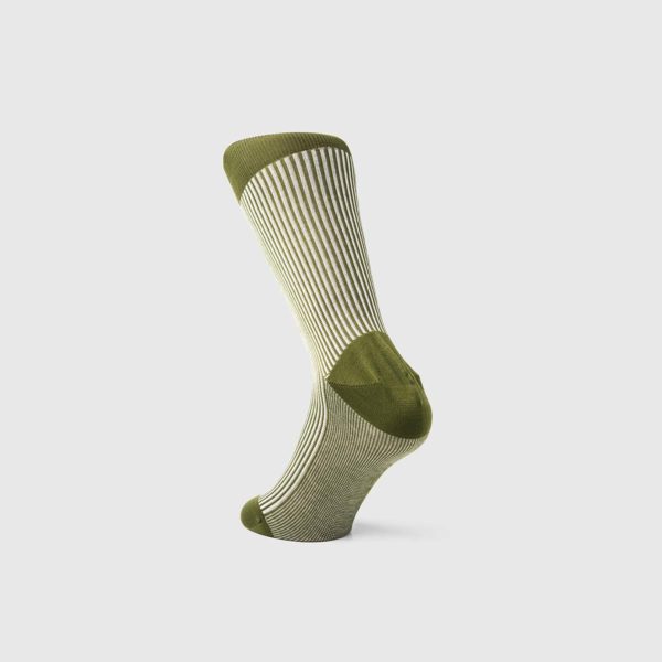 Bresciani 1970 Cotton Socks in Green & White