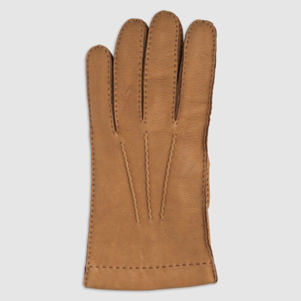 Hand Stitched Deer Leather Glove with Cashmere Lining