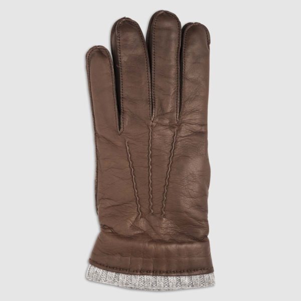 Nappa Leather Glove with Cashmere Lining in Conker