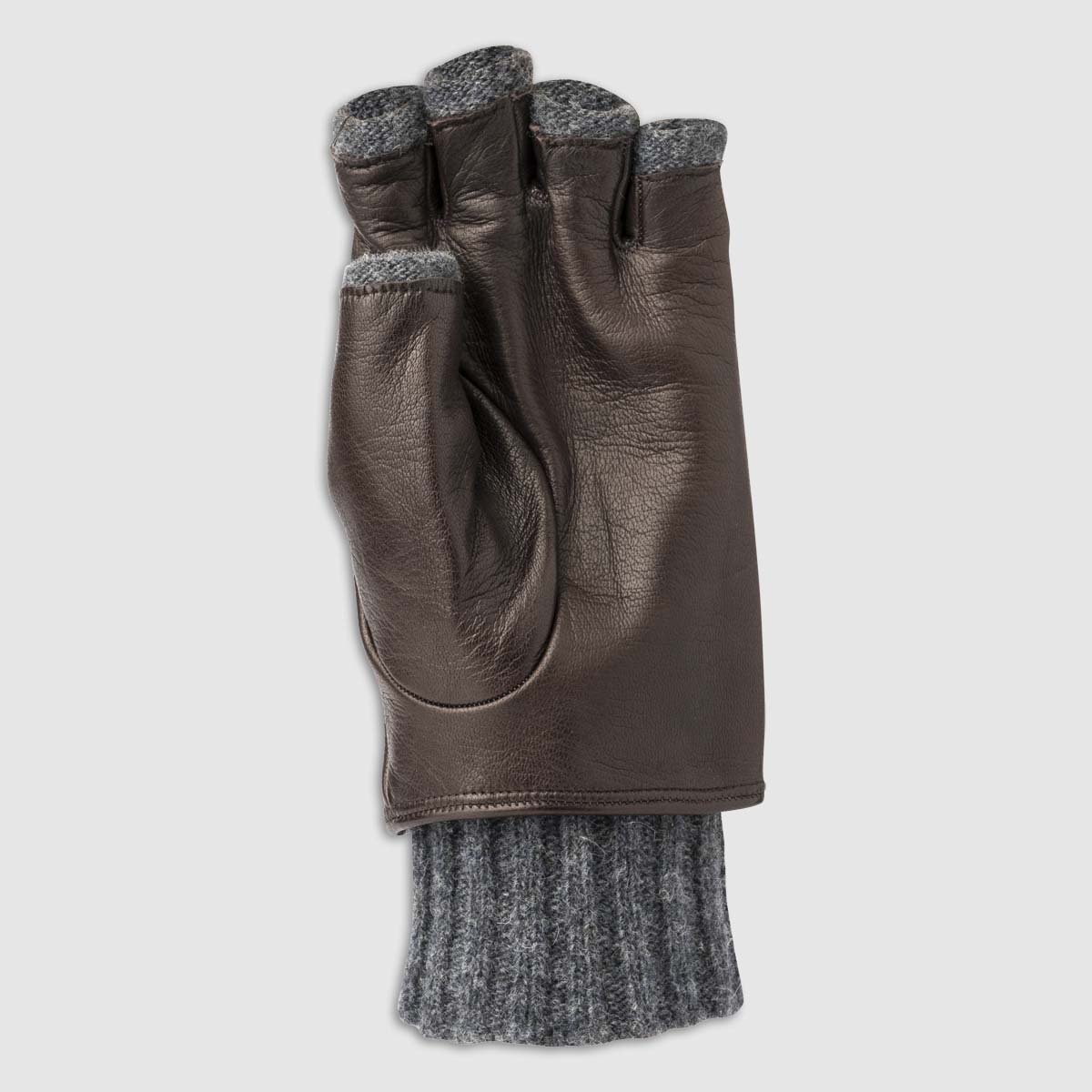 Half-Finger Nappa Leather Glove with Wool Lining in Mocca Alpo Guanti on sale 2022 2