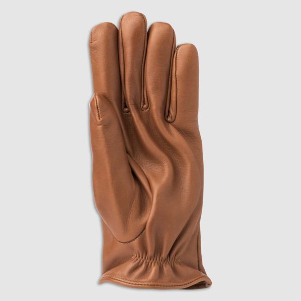Nappa Leather Glove with Cashmere Lining in Cognac