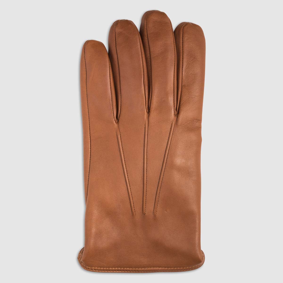 Nappa Leather Glove with Cashmere Lining in Cognac