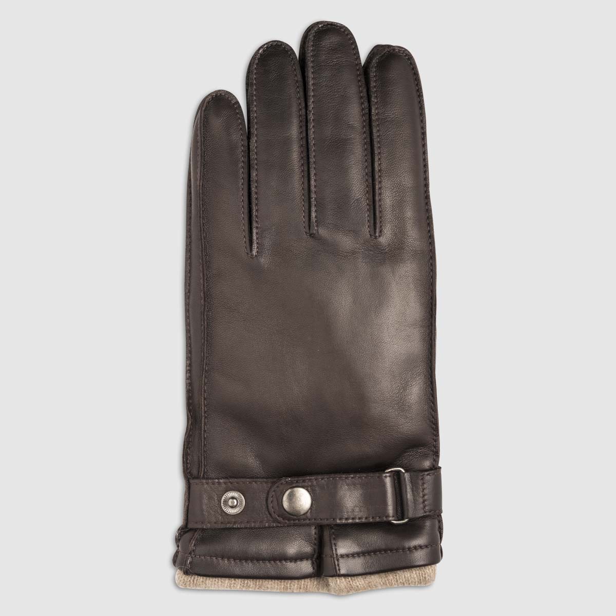 Nappa Leather Glove with Cashmere Lining in Mocca