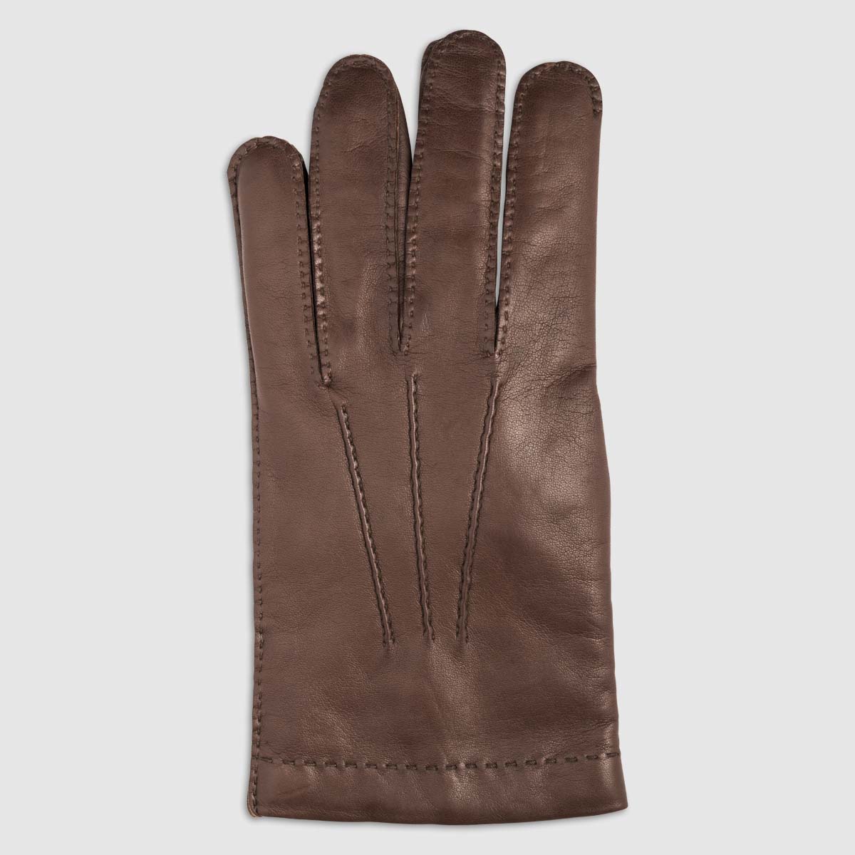 Hand-Stitched Nappa Leather Glove with Cashmere Lining in Conker – 8.5
