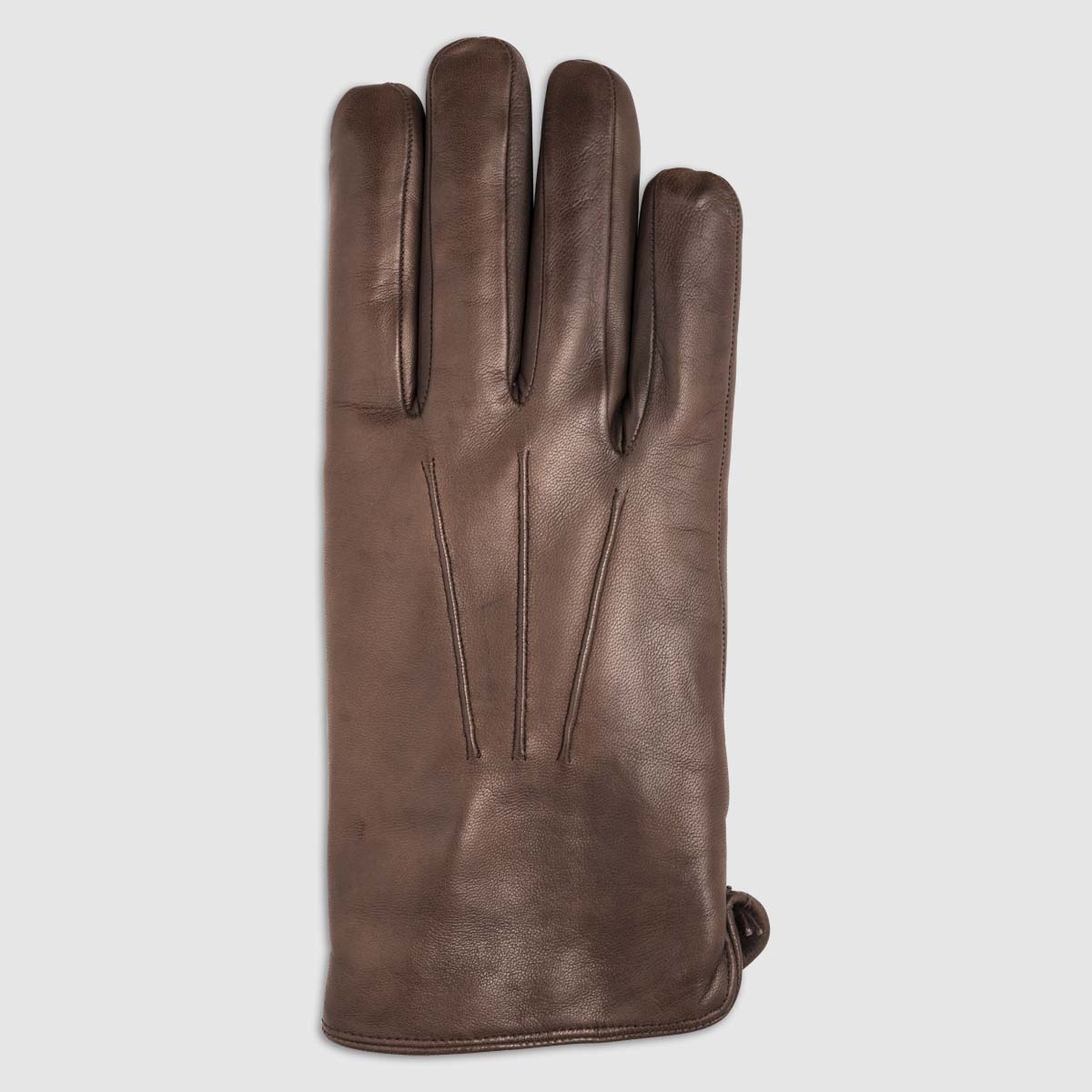Nappa Leather Glove with Lapin Lining in Brown – 8