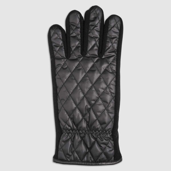 Quilted Nylon Glove with Fleece Lining in Black & Blue