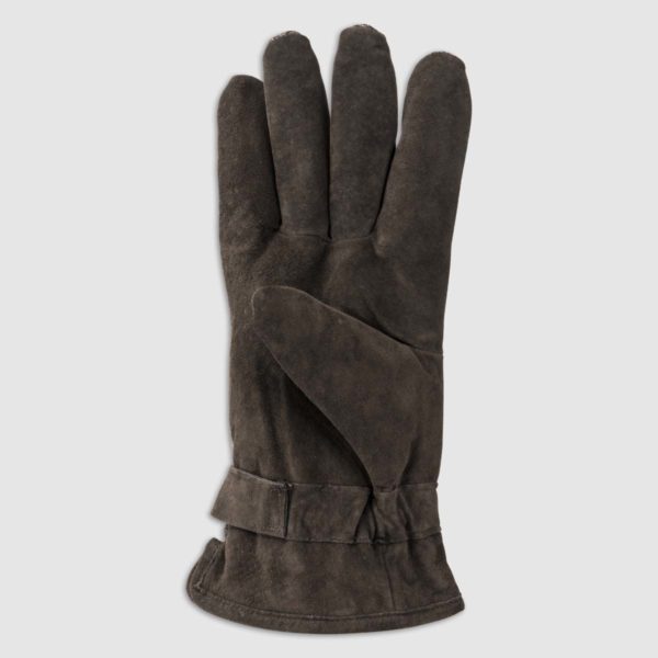 Wool Glove with Leather Palm and Fleece Lining in Moro