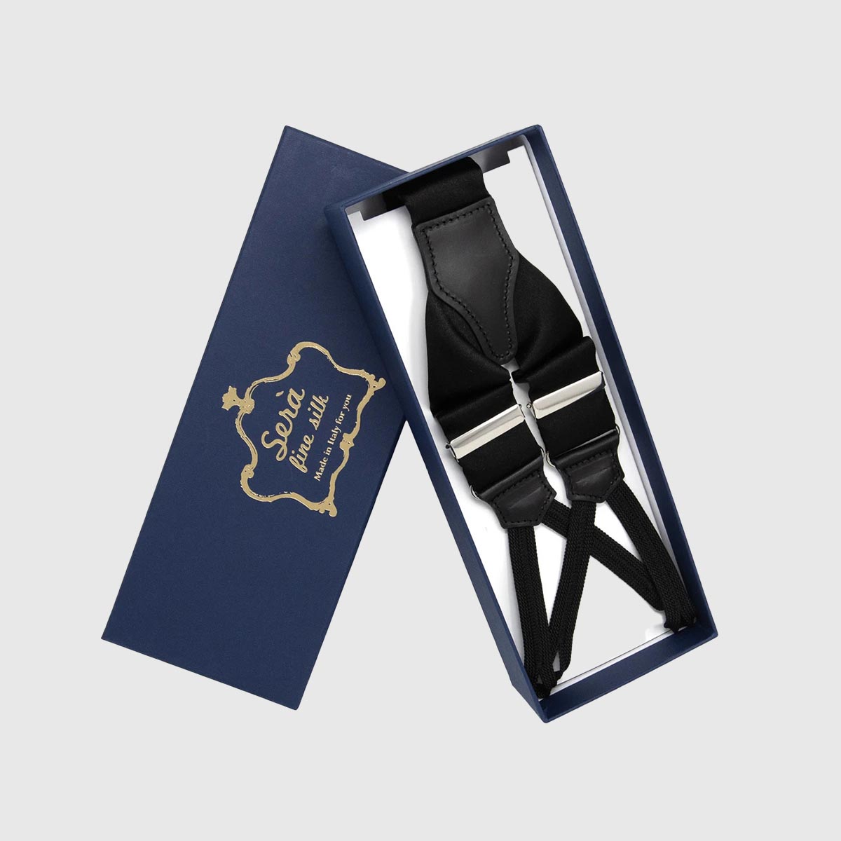 Black Barathea Tuxedo Silk Suspenders Serà Fine Silk on sale 2022 3