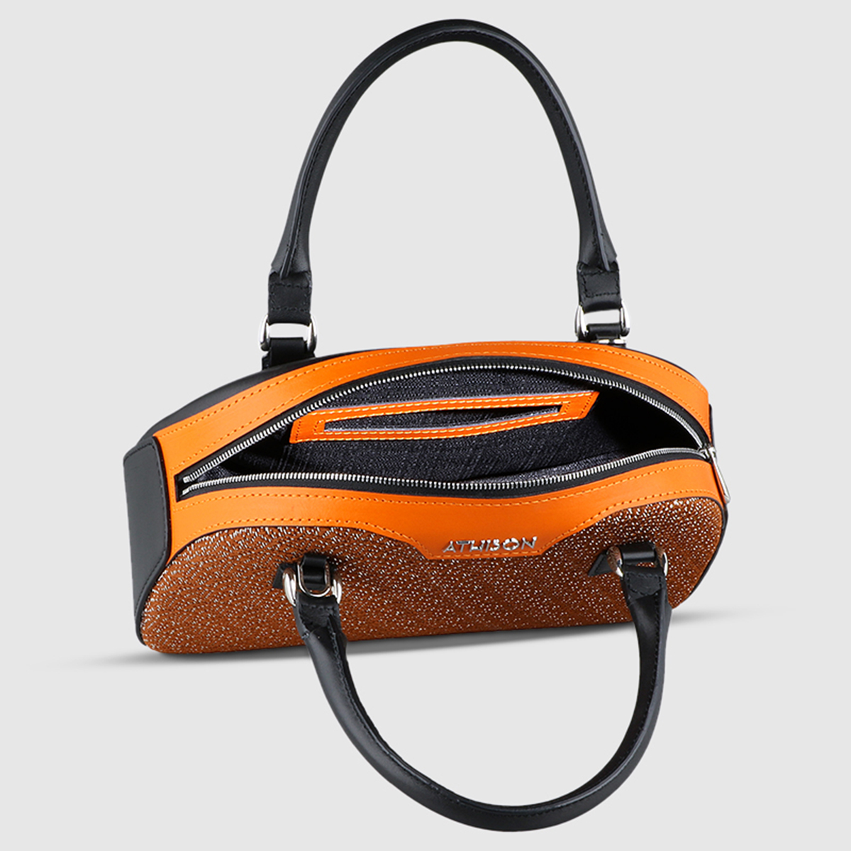 Athison Orange Cotton & Viscose Handbag Athison on sale 2022 8