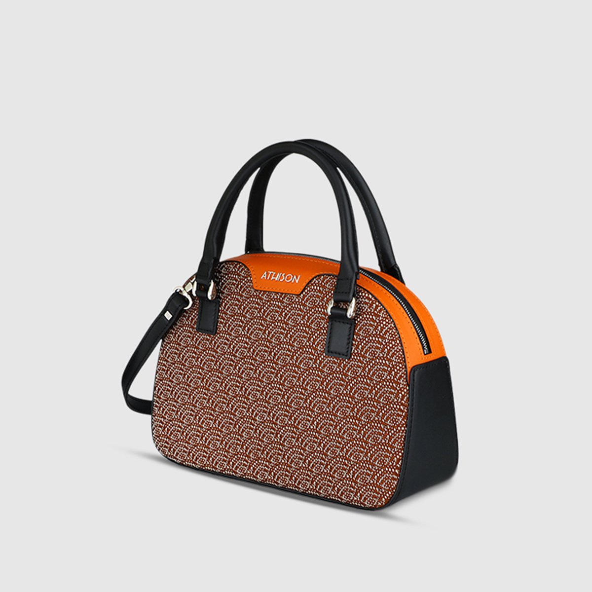Athison Orange Cotton & Viscose Handbag Athison on sale 2022 2