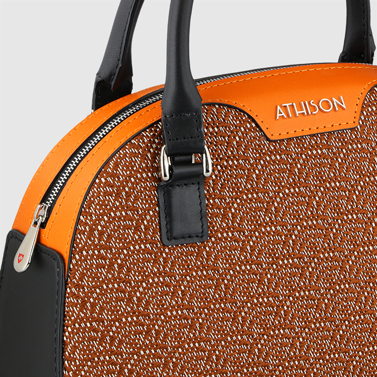 Athison Orange Cotton & Viscose Handbag Athison on sale 2022 6