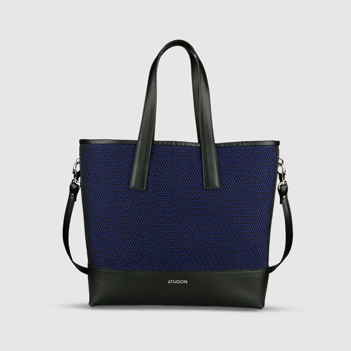 Athison Cotton & Leather Tote Bag Athison on sale 2022