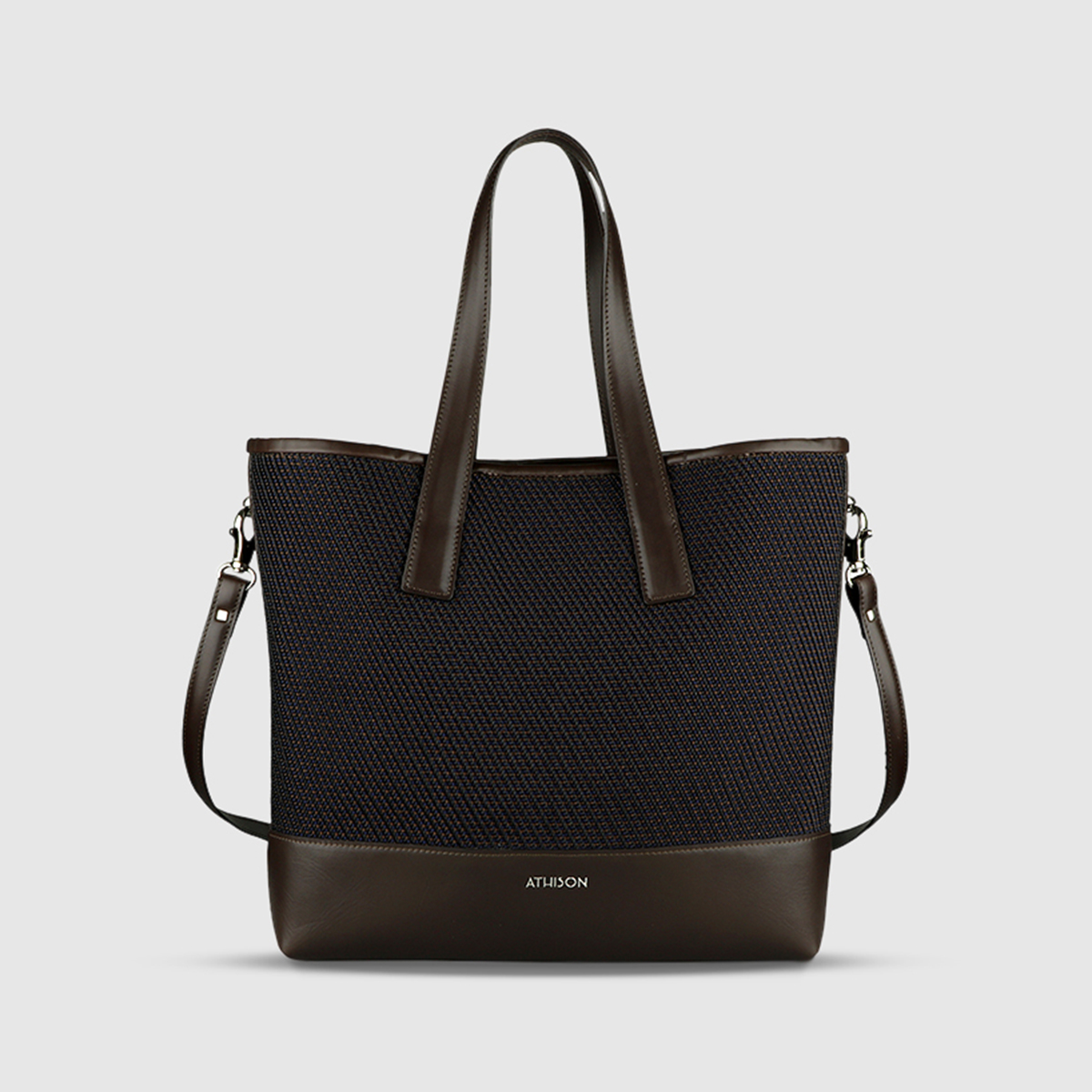 Athison Cotton & Leather Tote Bag Athison on sale 2022