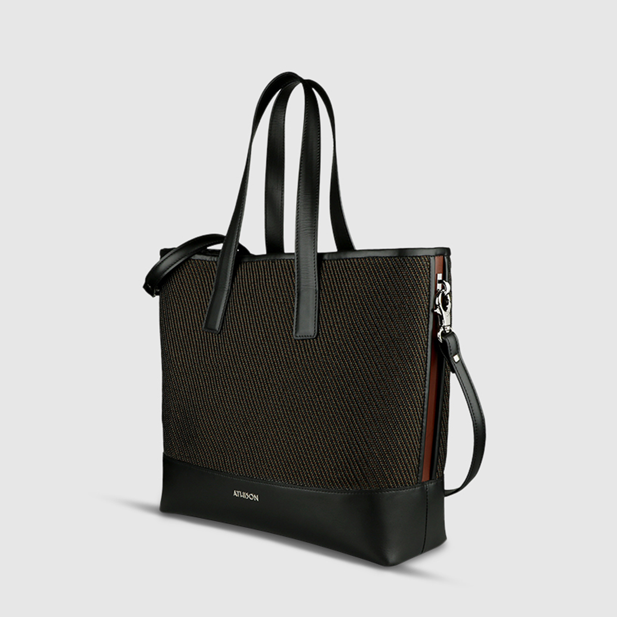 Athison Cotton & Leather Tote Bag Athison on sale 2022 2
