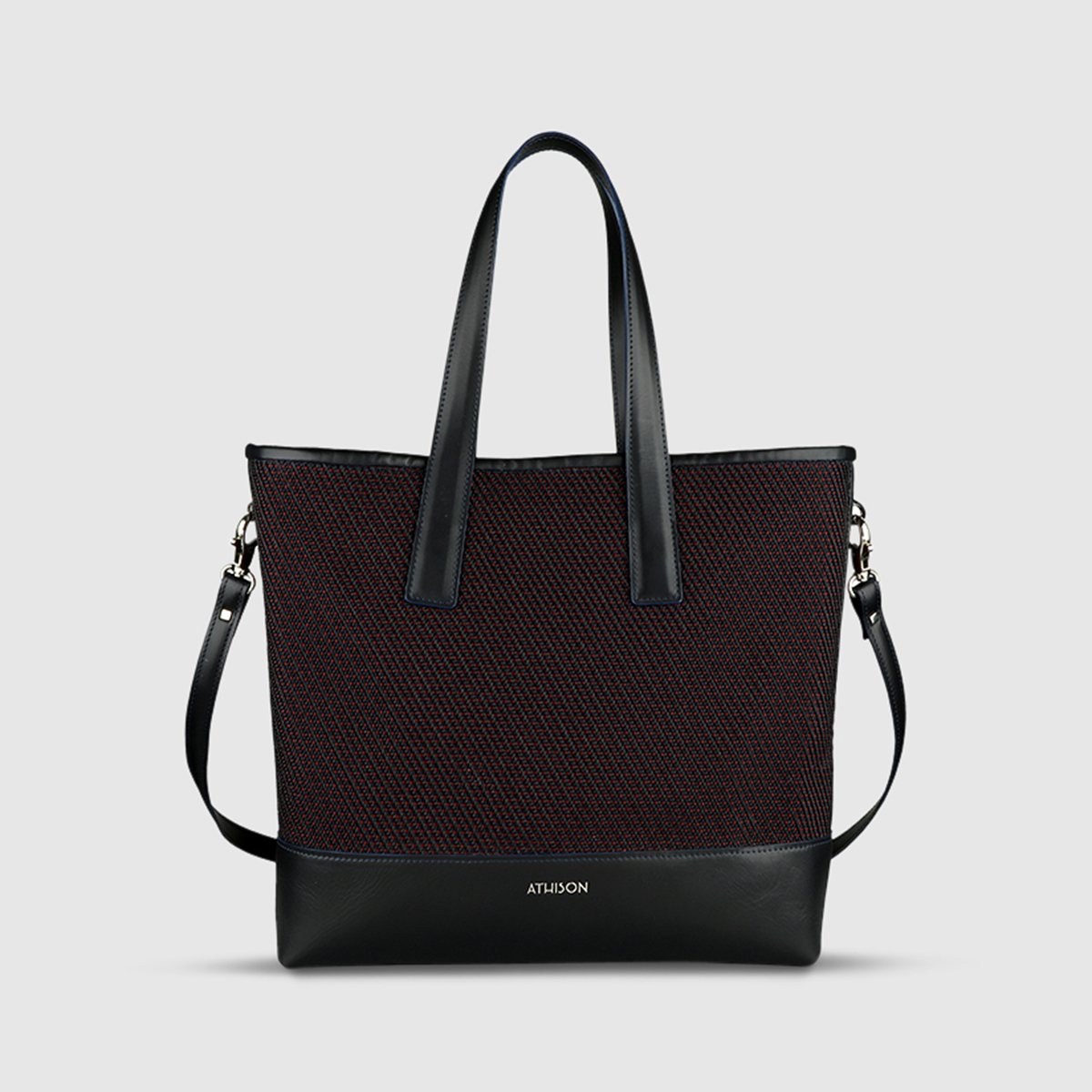 Athison Cotton & Leather Tote Bag