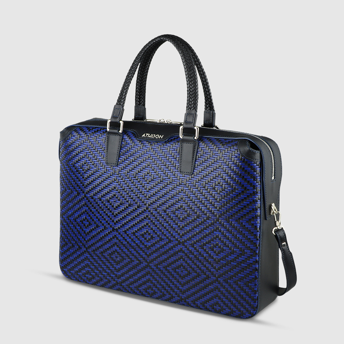 Athison Blue/Black Leather Bag Athison on sale 2022