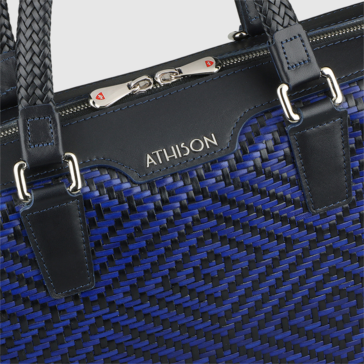 Athison Blue/Black Leather Bag Athison on sale 2022 2