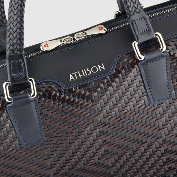 Athison Brown/Blue Leather Bag
