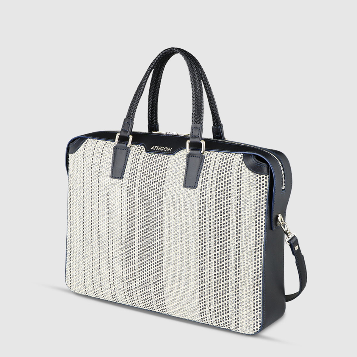 Athison White/Blue Leather Bag Athison on sale 2022 2